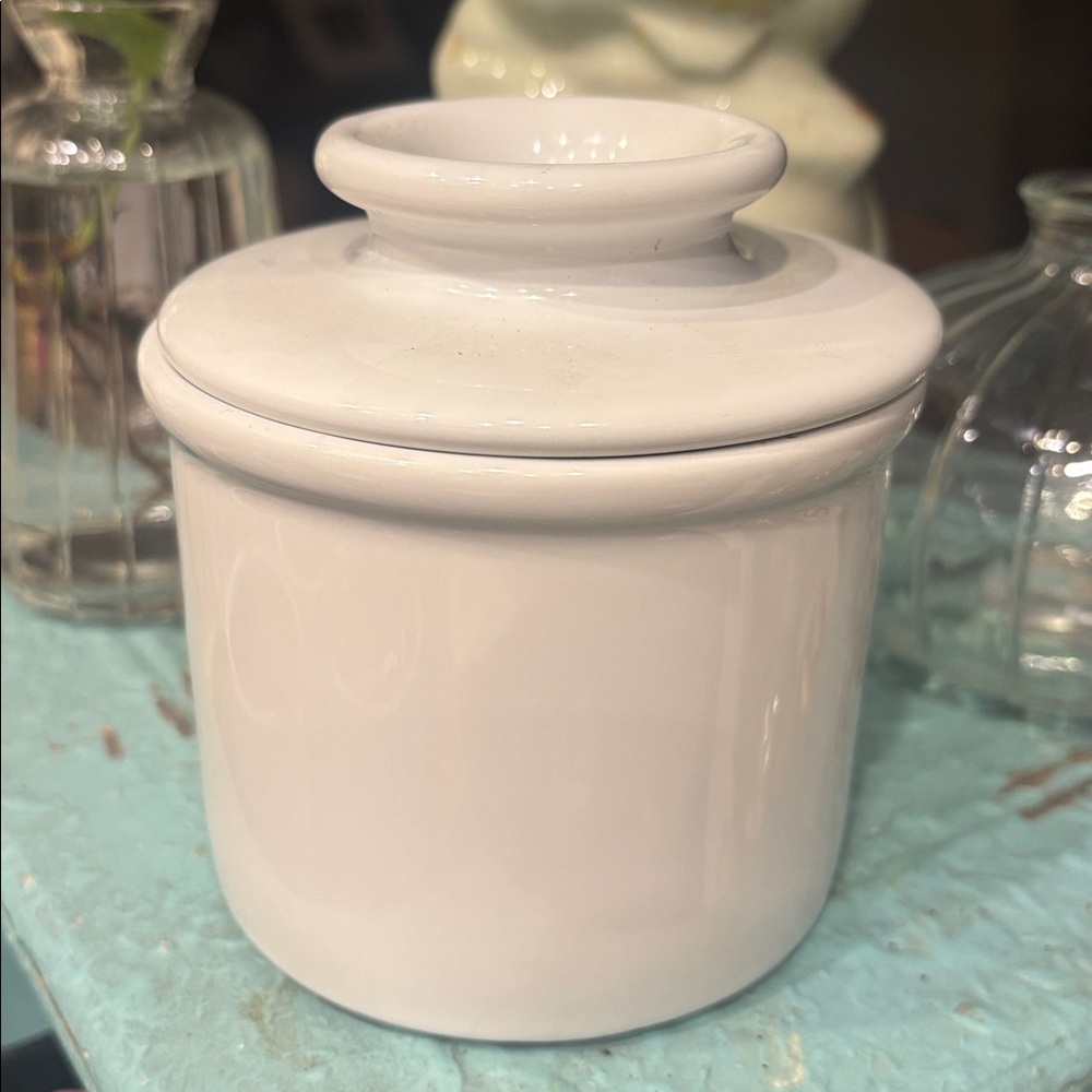 The Original Butter Bell Crock white